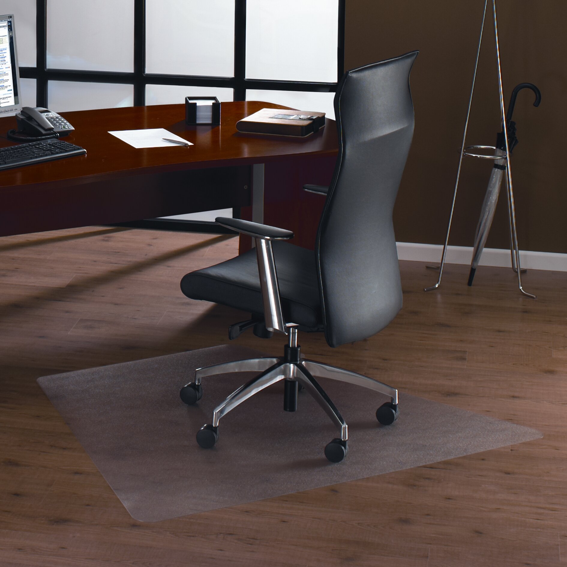 Lorell glass discount chair mat 48x60