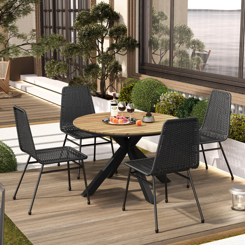 Dining Table And Chairs Set, Black