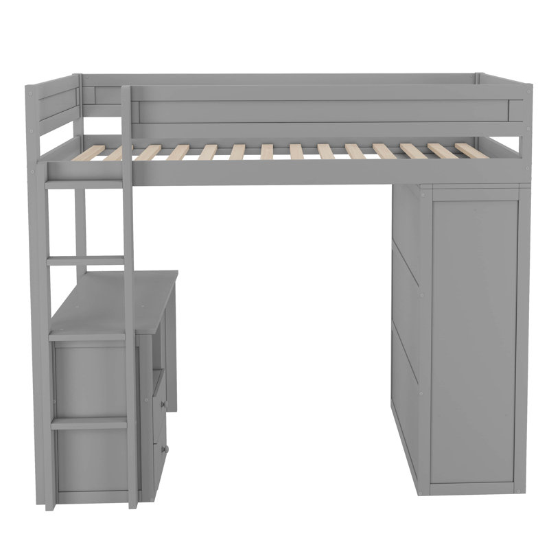 Ieishia Kids Loft Bed, Twin, Gray