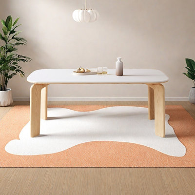 Table de salle à manger en bois massif de style crème
