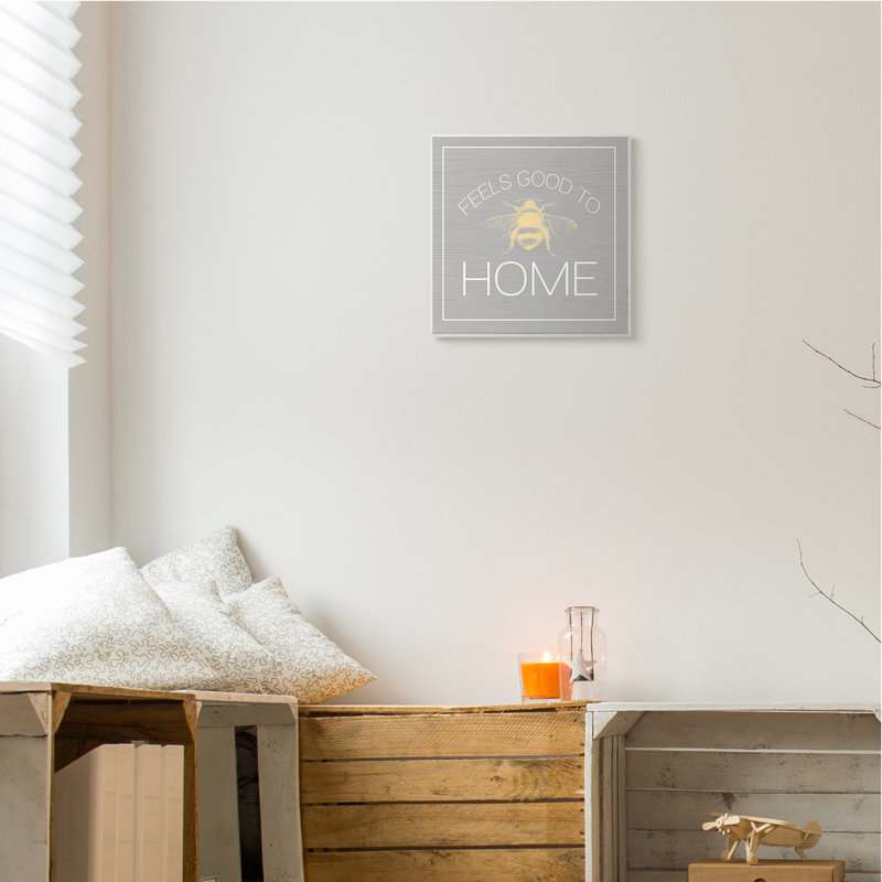 «Good To Bee Home», mignon jeu de mots d'insectes, Plaque murale, H 12 po x l 12 po