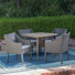 Veniaminof 4 - Person Acacia Wicker Patio Dining Set with Square Table , Cushions Included