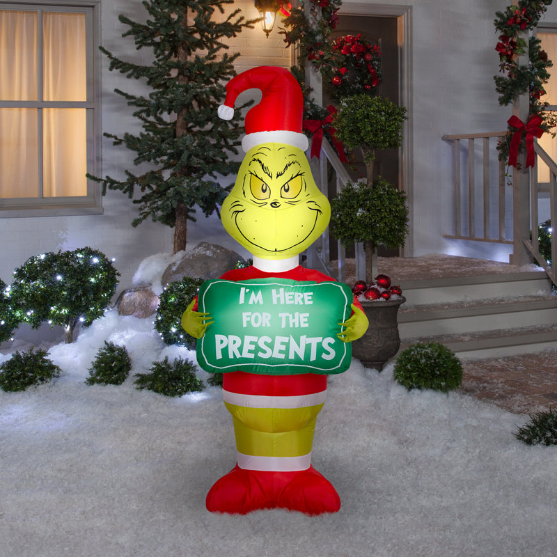Airblown Christmas Light-Grinch I'm Here for the Presents-MD-Dr. Seuss