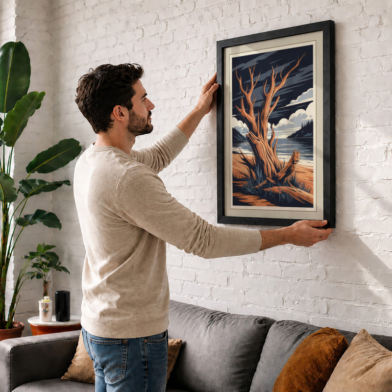 Weathered Oak At Dusk Rustic - Print, Black, A4 - 29.7 x 21.0 cm