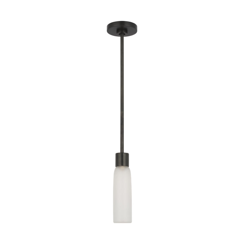 Kelly Wearstler Volver 1-light Small Pendant in Hand Rubbed Antique Brass, Bronze, 17" H x 2.5" W