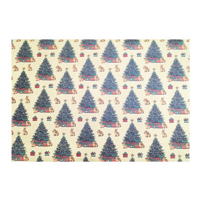 Papier-cadeau de Noël en rouleau, motif vintage, idéal pour emballer vos cadeaux de Noël.