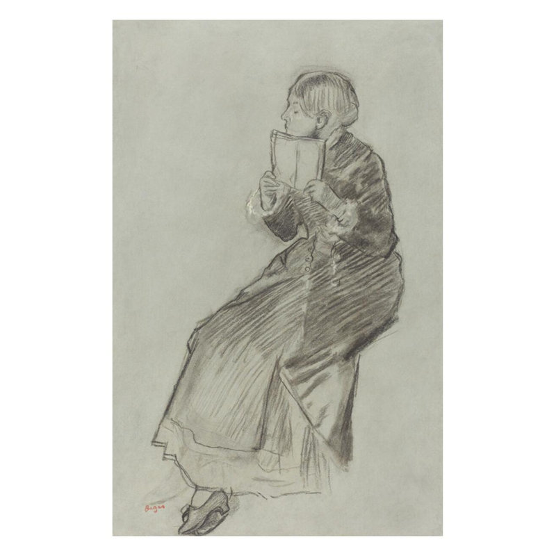 Femme lisant un livre par Edgar Degas - Estampe numérique, H 28 po x l 22 po