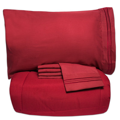 Ensemble d'édredon et de draps toutes saisons 4 pièces / 6 pièces de couleur unie par Sweet Home Collection