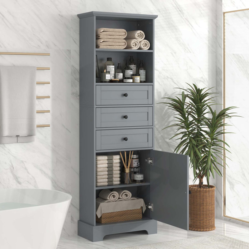 Grande armoire de rangement polyvalente avec plusieurs compartiments pour divers espaces, H 67,3 po x l 22 po x P 10,03 po