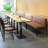 Simple Cafe Dessert Shop Restaurant Brown Benches Faux Leather Upholstered Bench