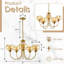 Lustre moderne 26 po Mid-Century, 5 lumières avec verre ambré-470617348-470617349-475469384