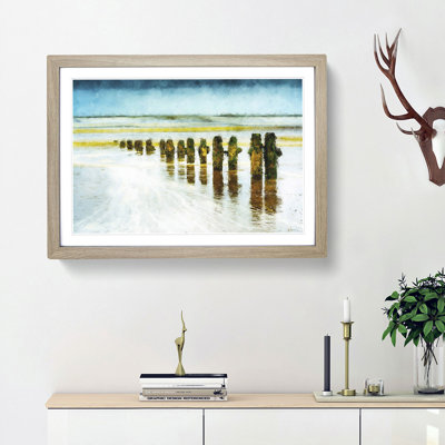 Groynes on Whitby Beach - Picture Frame Painting Print