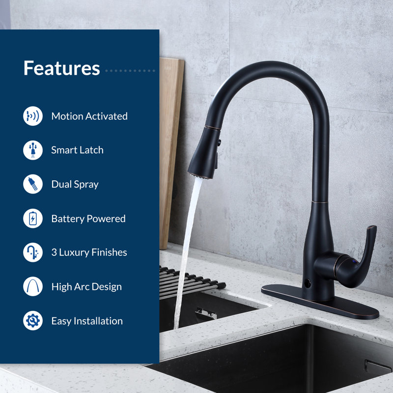 Chrome Touchless Pull-Down Kitchen Faucet with Spray