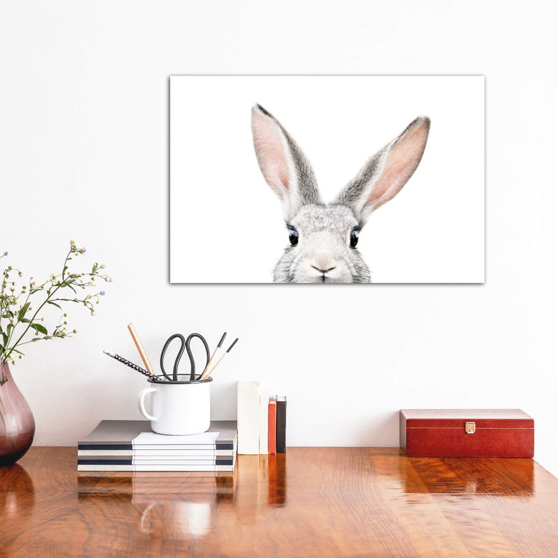 Peekabo Bunny by Sisi & Seb - Print, Wrapped Canvas, No Mat, 18" H x 26" W x 1.5" D
