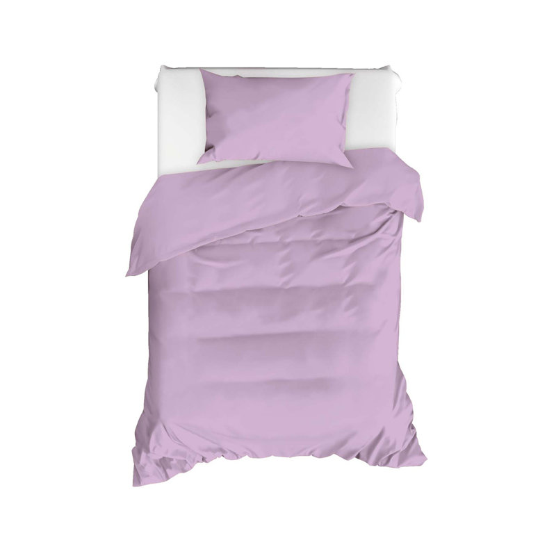 Ensemble de housse de couette 100% coton, Housse de couette 63 "x 87" + 1 taie d'oreiller st, Lilas