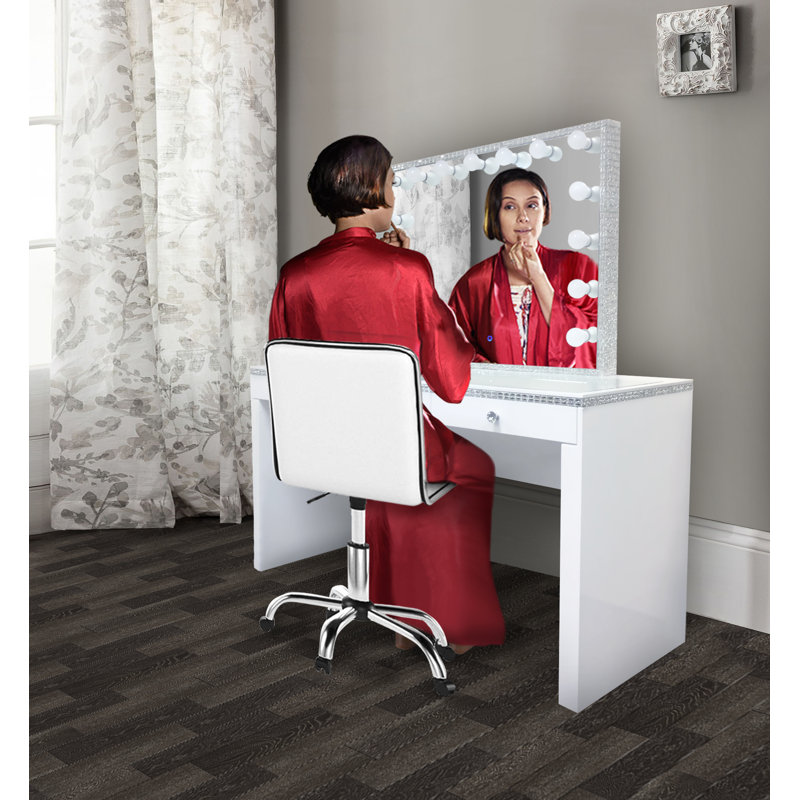 Coiffeuse avec tabouret et miroir