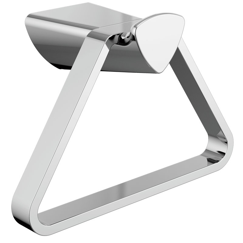 Zura Triangular Wall Mounted Towel Ring, Chrome