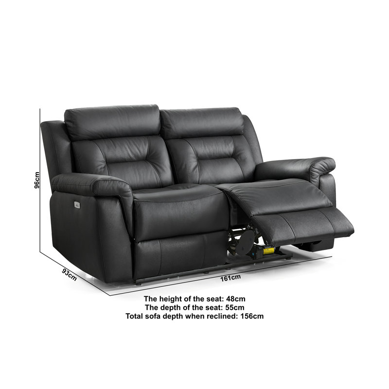Demea 2 Seater Genuine Leather Electric Recliner