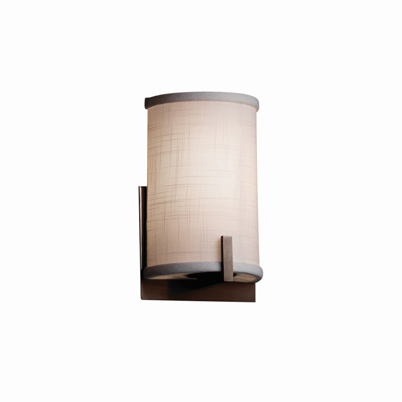 Geoffroy Flush Mounted Sconce, Dark Bronze, White