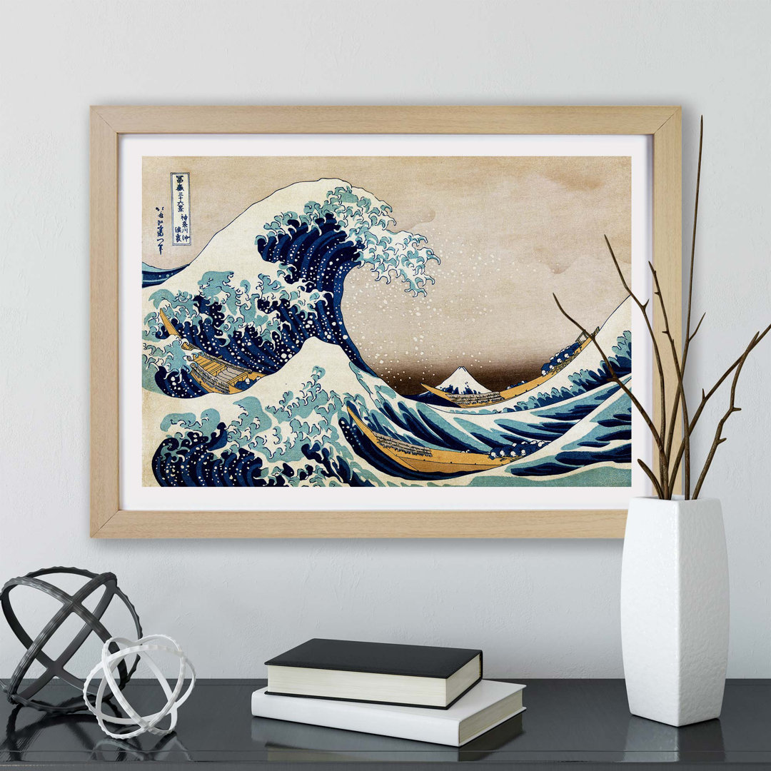 Great Wave of Kanagawa by Katsushika Hokusai - Framed Print