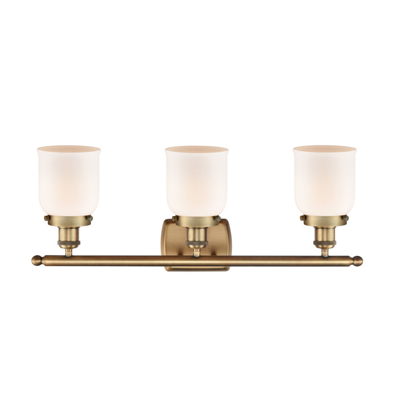 Éclairage pour meuble-lavabo 3 lumières 26 po Ballston Urban Bell, Blanc mat, DEL, Laiton brossé