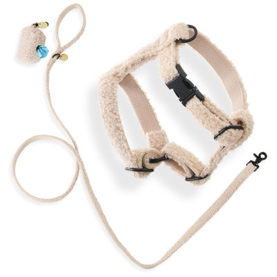 Ensemble de promenade à harnais et laisse réglable Teddy Bouclé
