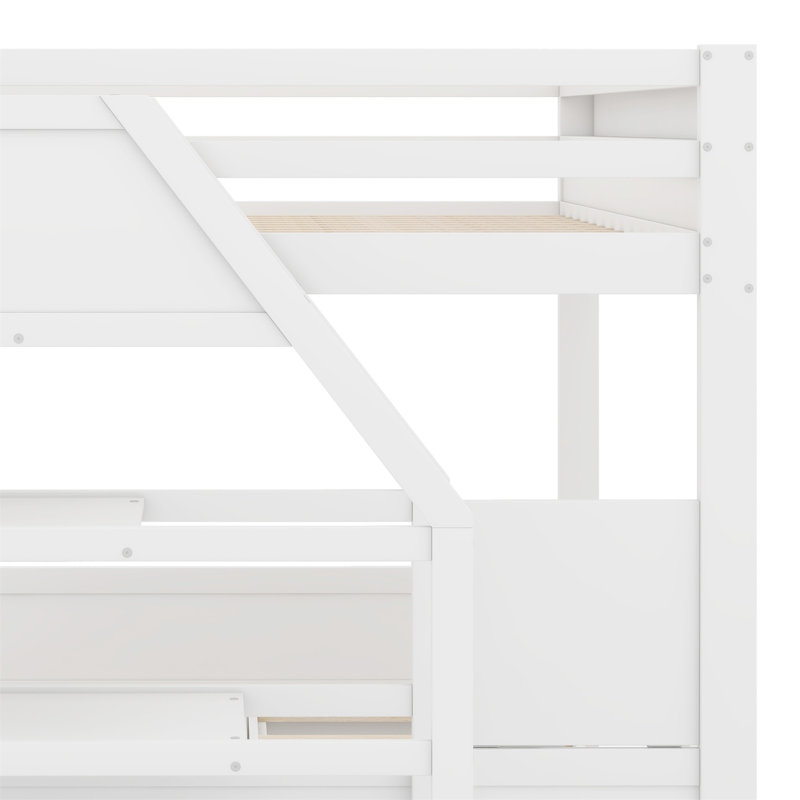 Lit superposé double avec tiroirs Jerolim Kids, Blanc