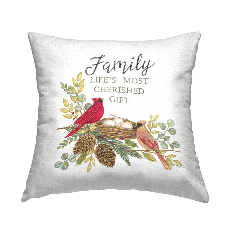 Coussin d'extérieur Family Expression avec oiseaux par Deb Strain