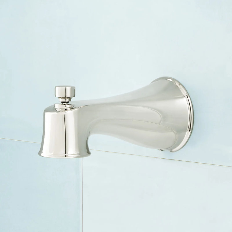 Pendleton Wall Mounted Tub Spout with Diverter, Polished Nickel