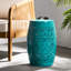 Table d'appoint moderne bleu sarcelle avec dentelle, 11,92 po x 11,92 po x 18,47 po, table décorative sans assemblage