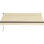 Auvent de terrasse rétractable à manivelle manuelle 12 pi x 10 pi, tissu 280 g / m², structure en aluminium robuste, beige pour terrasse, balcon, auvent de pare-soleil de jardin rétractable, avec contrôle, robuste