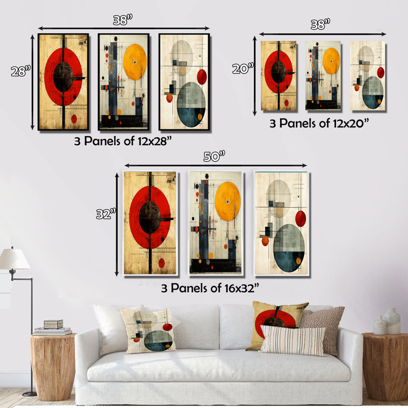 Full Moon Prayer Vintage Illustration - Transitional Art Set Of 3 Pieces, H 20 po x l 36 po, Cadre blanc