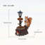 Mignon pot de fleurs écureuil avec lanterne décorative - figurine en polyrésine pour l'extérieur