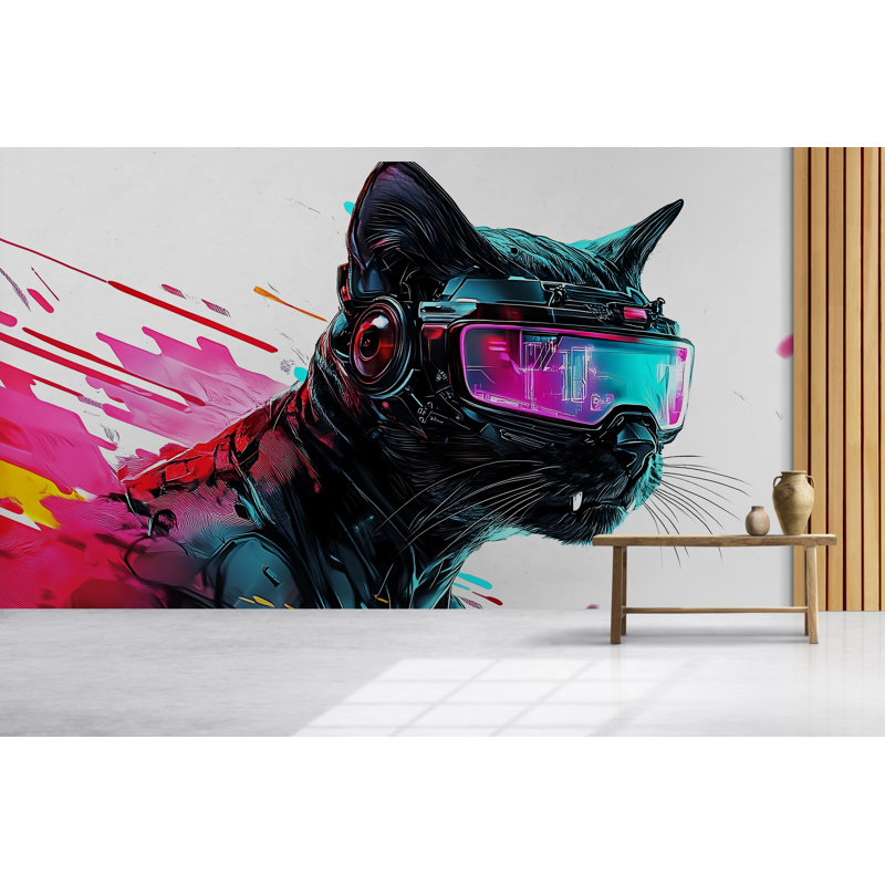 Art mural Cyberpunk, néon, peinture murale, décor futuriste 364Mv, H 24 po x l 13 po