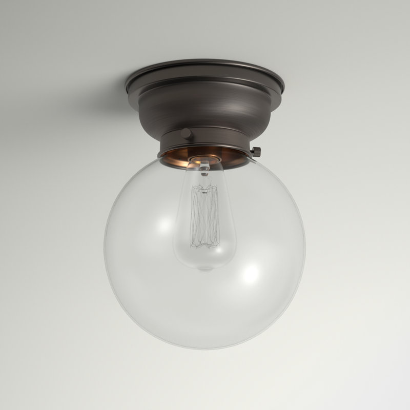 Plafonnier encastré 8 lumières Chippewa, Ampoule non incluse, Transparent, Bronze huilé