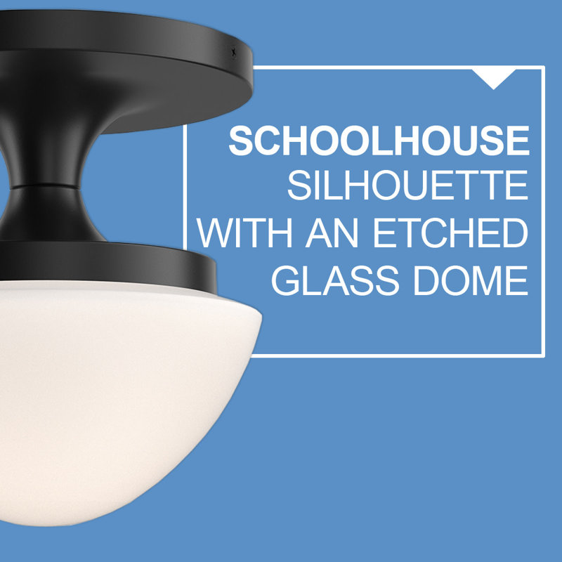 Hinkley Knox Semi-Flush Mount Schoolhouse Style Ceiling Light, Black