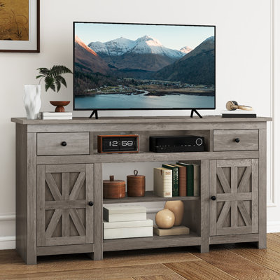 Kavita 70" Vintage Style Media Console TV Console Media Center With Drawers and Charging Station