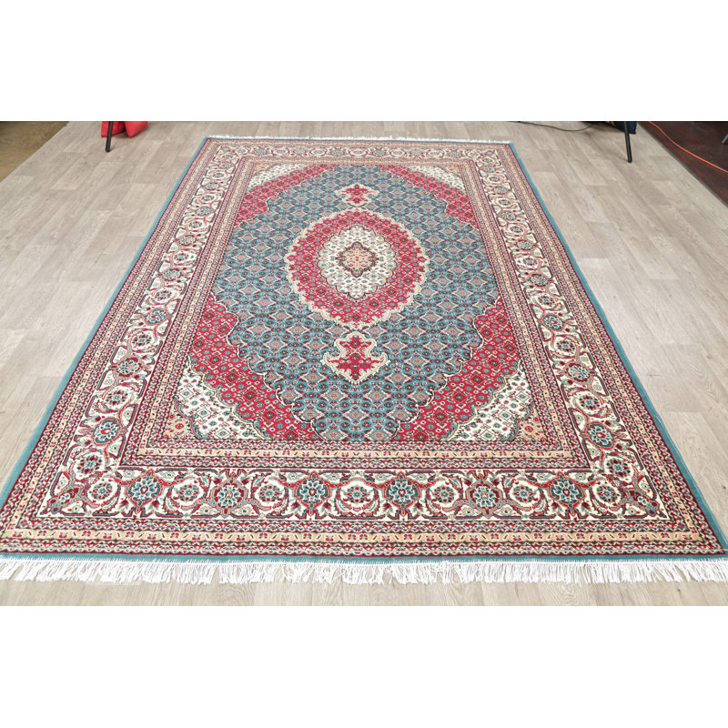 Tapis rouge/bleu oriental médaillon bidjar Bertha