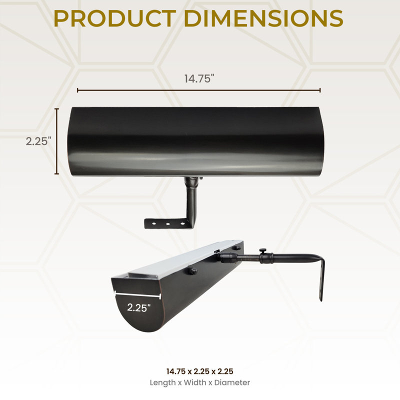 14.75 in. Dimmable LED Picture Light with Remote, Oil Rubbed Bronze