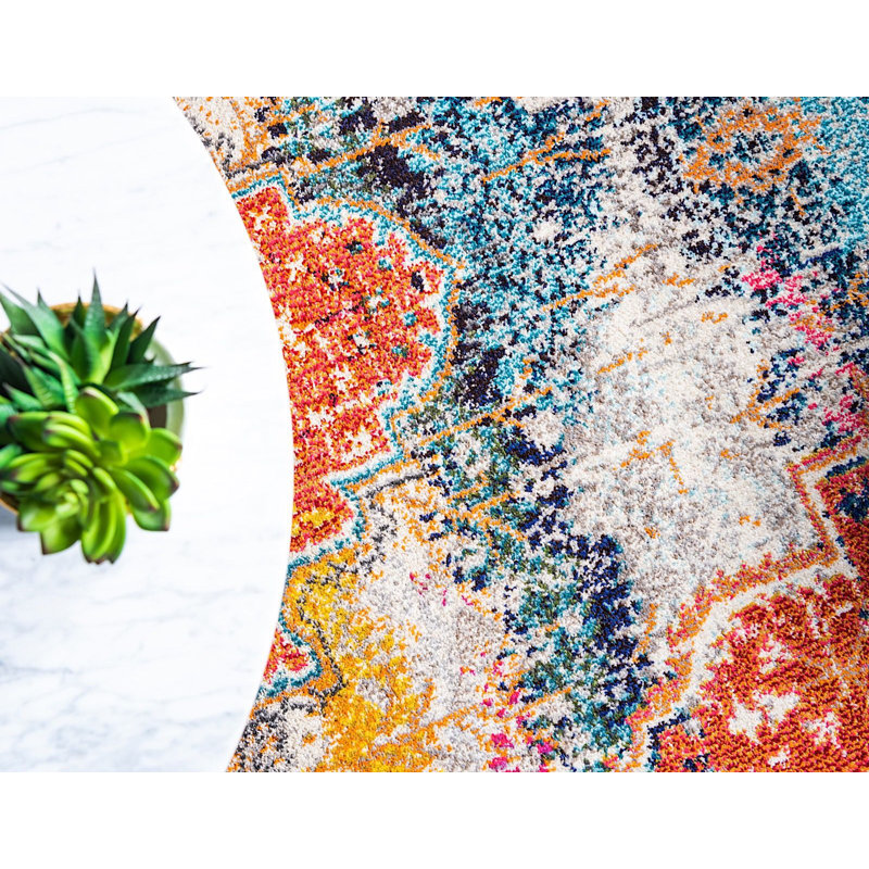 Abstract Indoor Rug, Round 8'