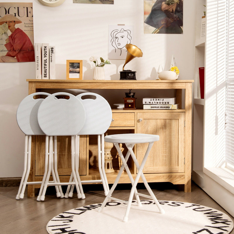 Kalaya Steel Outdoor Stool, 4, White