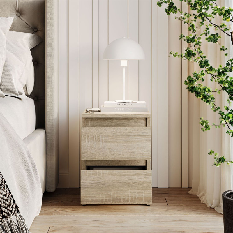 Plywood / Laminate Board Bedside Table, Sonoma oak