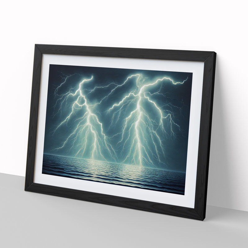 Lightning View, 46cm H x 64cm W x 2cm D, Black