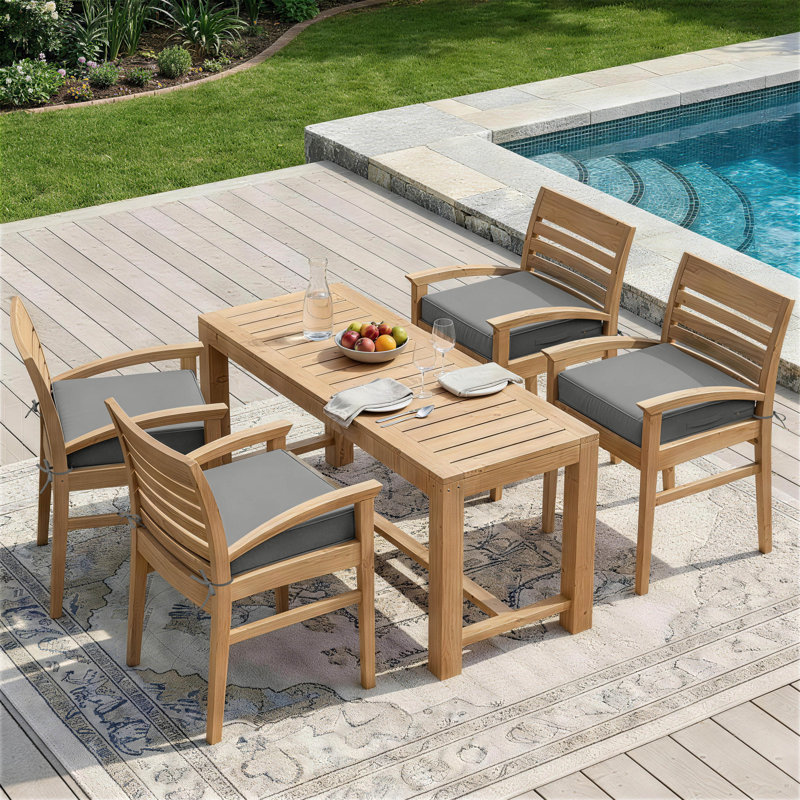 Outdoor 4'' Non-Slip Patio Chair Cushion Cover With Portable Carry Handle., 22" W x 22" D, 4", Light Gray
