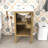 Bathroom Vanity with Ceramic Sink and Adjustable Shelf