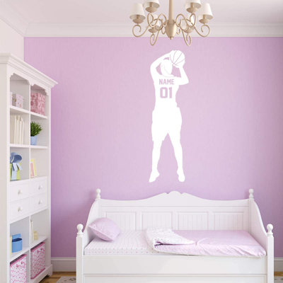 Adhésif décoratif fille basketball personnalisé