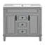 Meuble-lavabo 36 po avec lavabo supérieur, armoire de rangement moderne avec 2 portes à fermeture douce et 2 tiroirs, meuble-lavabo simple