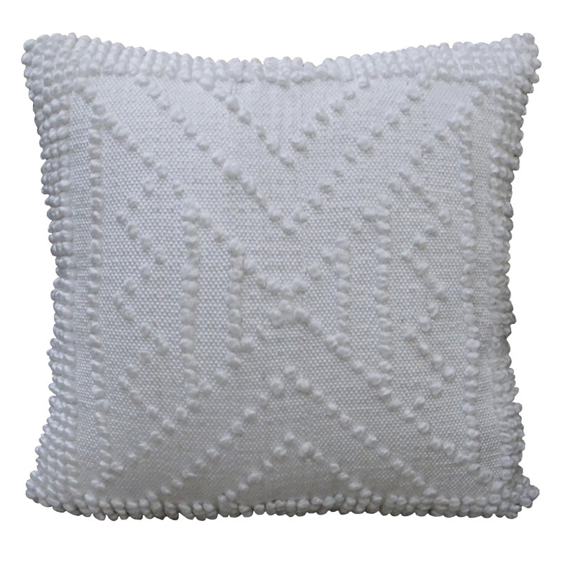Coussin intérieur 18 po x 18 po, Blanc côtelé