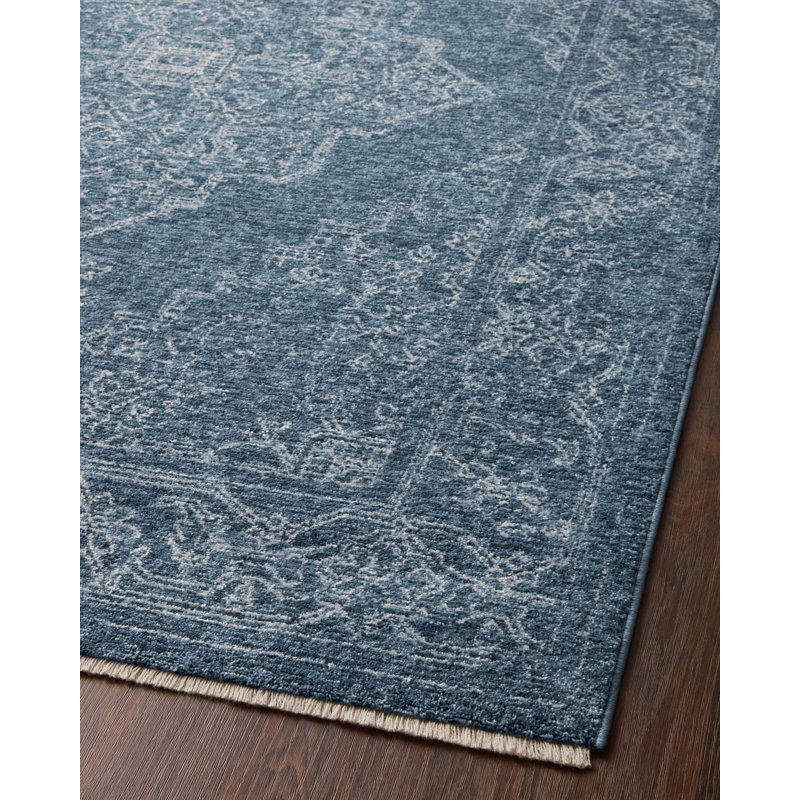 Vance Denim and Dove Rectangular Wool Blend Area Rug