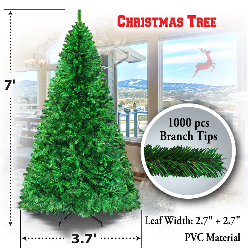 Arbre de noël artificiel pin vert classique, H 7 pi